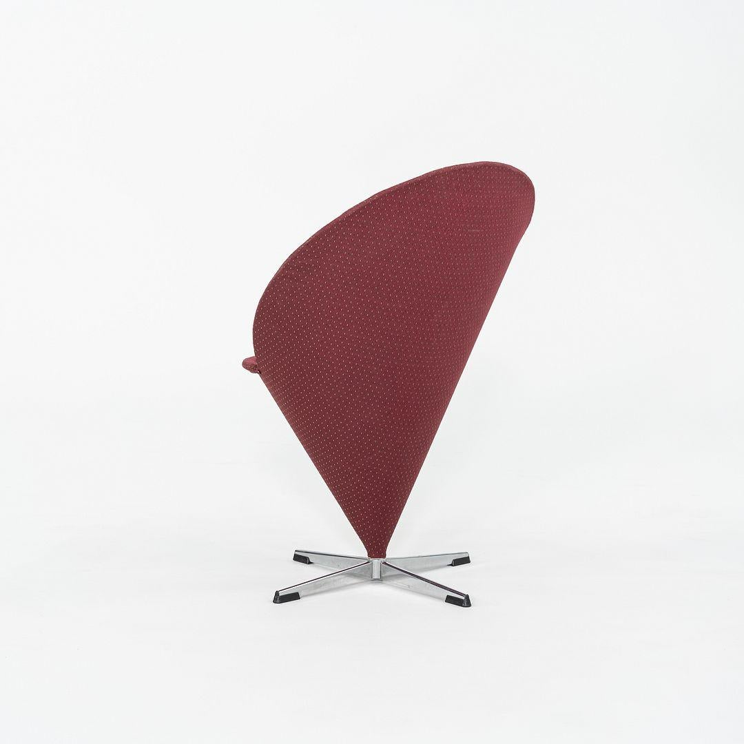 Moderno Verner Panton per Plus Linje, sedia a cono in tessuto e acciaio cromato del 1960 in vendita