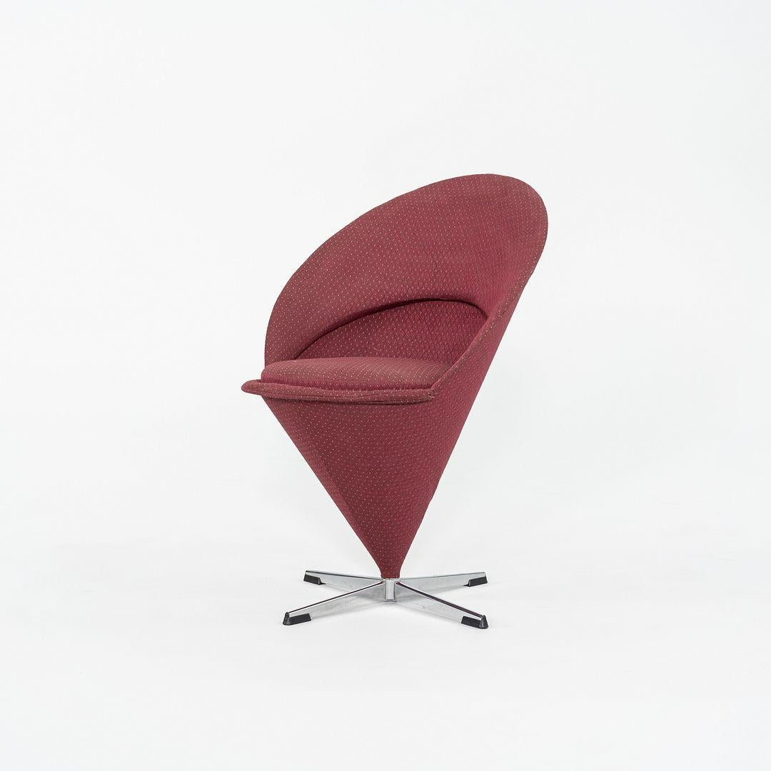 Verner Panton per Plus Linje, sedia a cono in tessuto e acciaio cromato del 1960 In condizioni buone in vendita a Philadelphia, PA