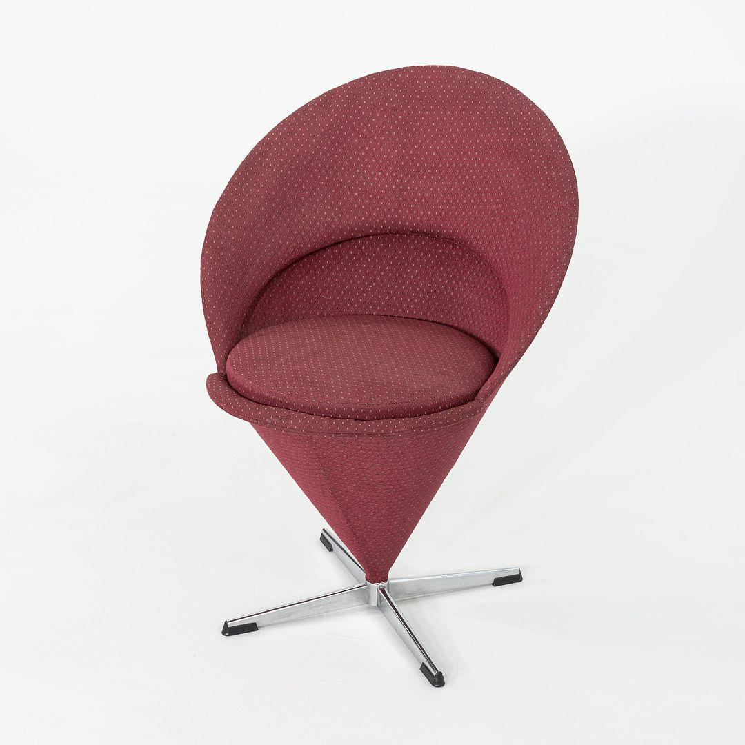 Verner Panton per Plus Linje, sedia a cono in tessuto e acciaio cromato del 1960 in vendita 2
