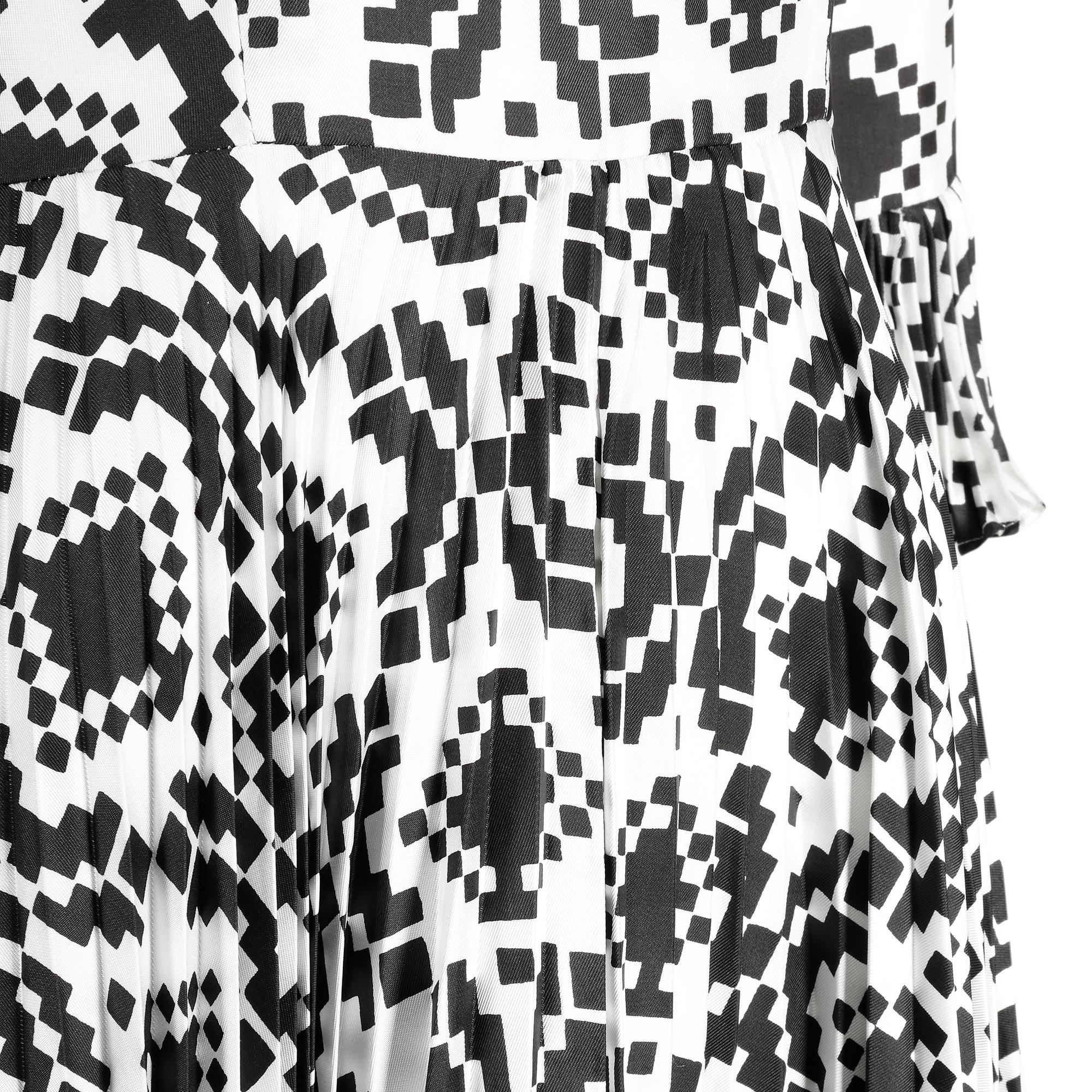 Verónica de los 60 en Rembrandt Vestido monocromo de estampado geométrico en Excelente estado para la venta en London, GB