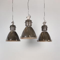 1960's Very Large Czech Factory Pendant Lamps