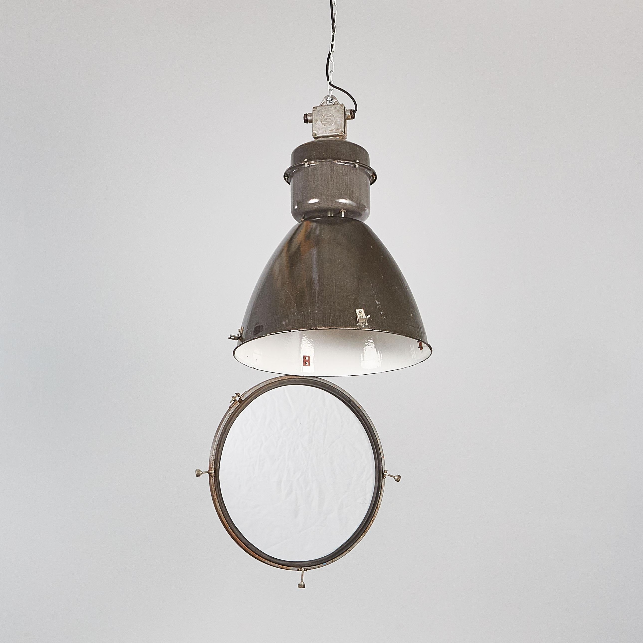 1960's Very Large Czech Factory Pendant Lamps - Large Quantity Available For Sale 8