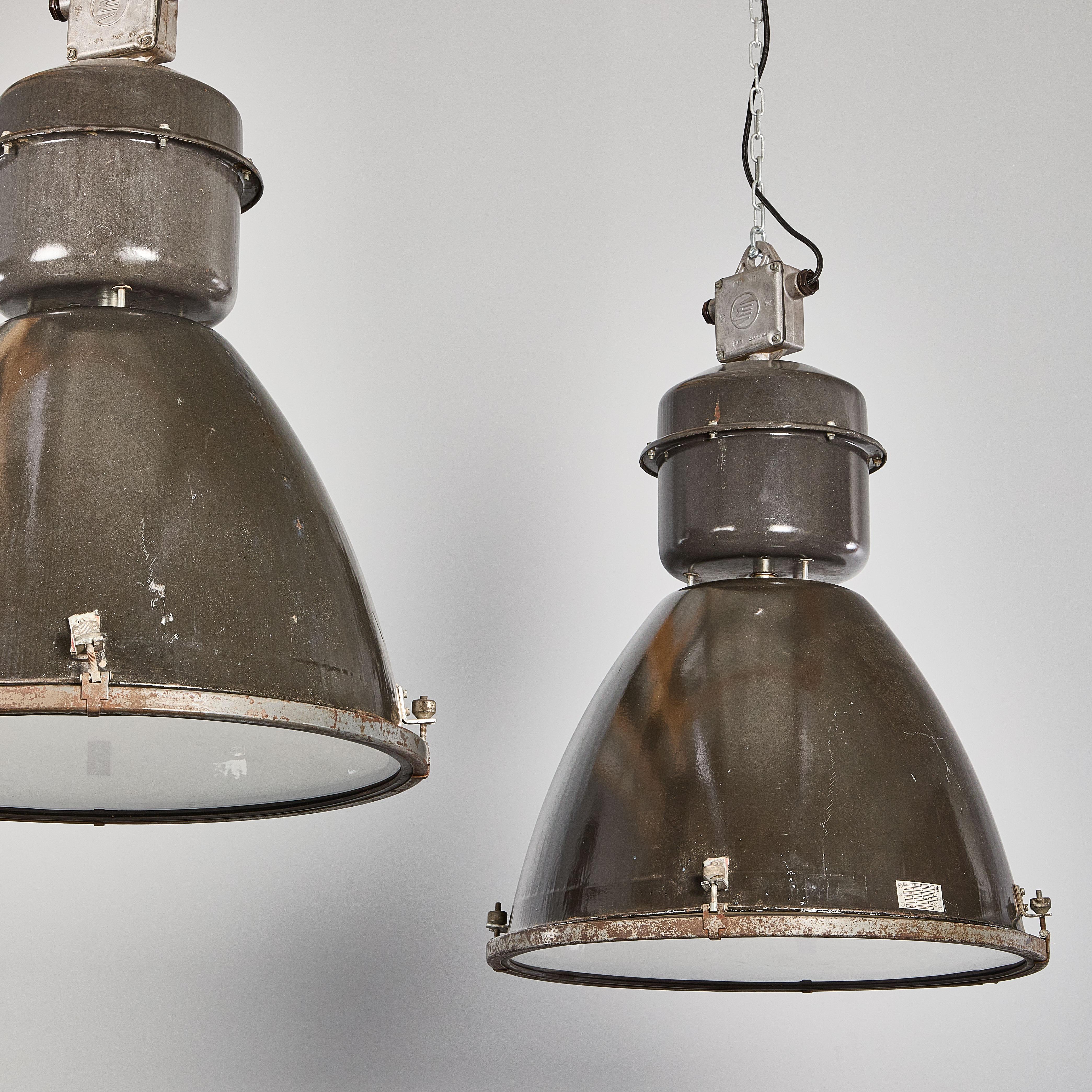 1960's Very Large Czech Factory Pendant Lamps - Large Quantity Available For Sale 2