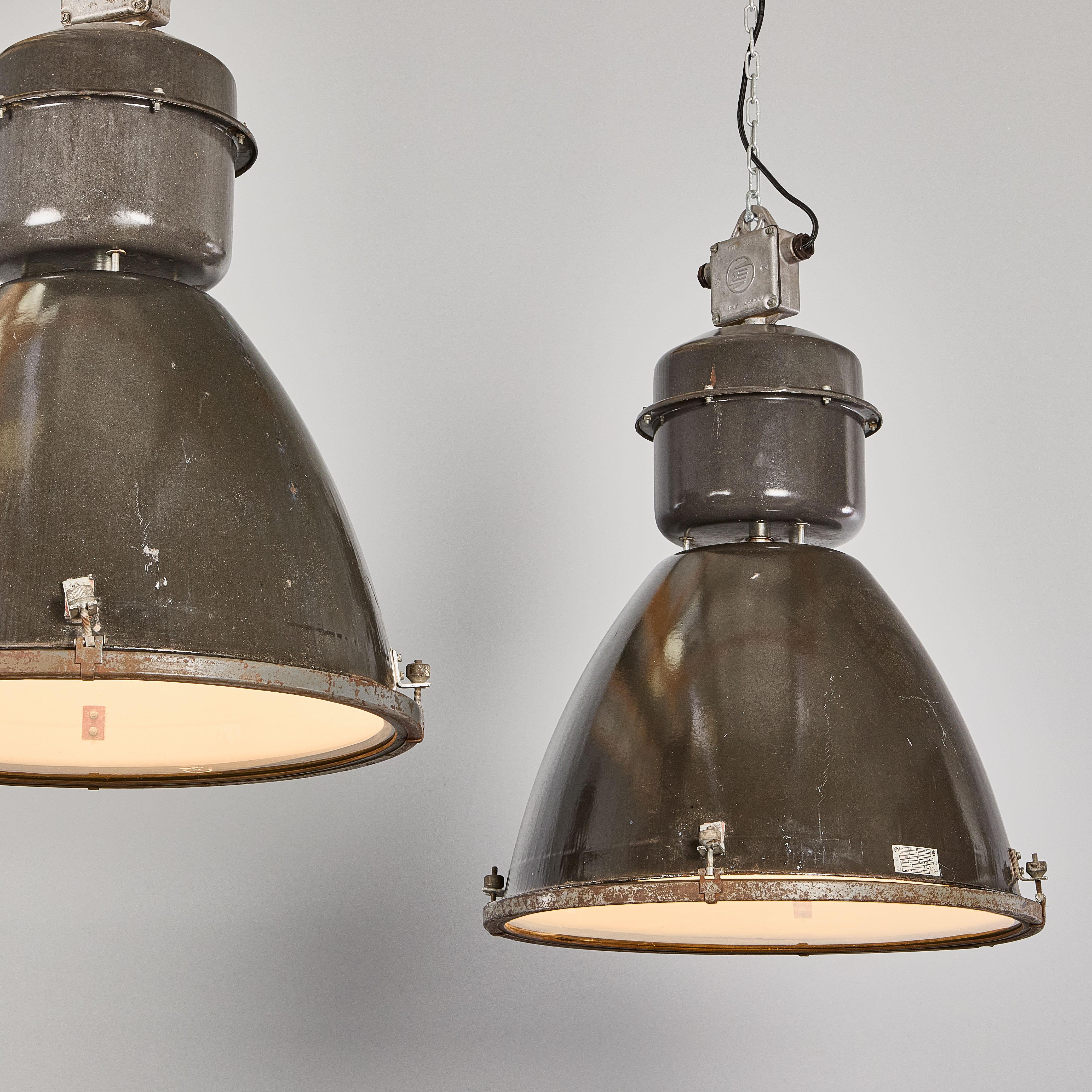1960's Very Large Czech Factory Pendant Lamps - Large Quantity Available For Sale 3