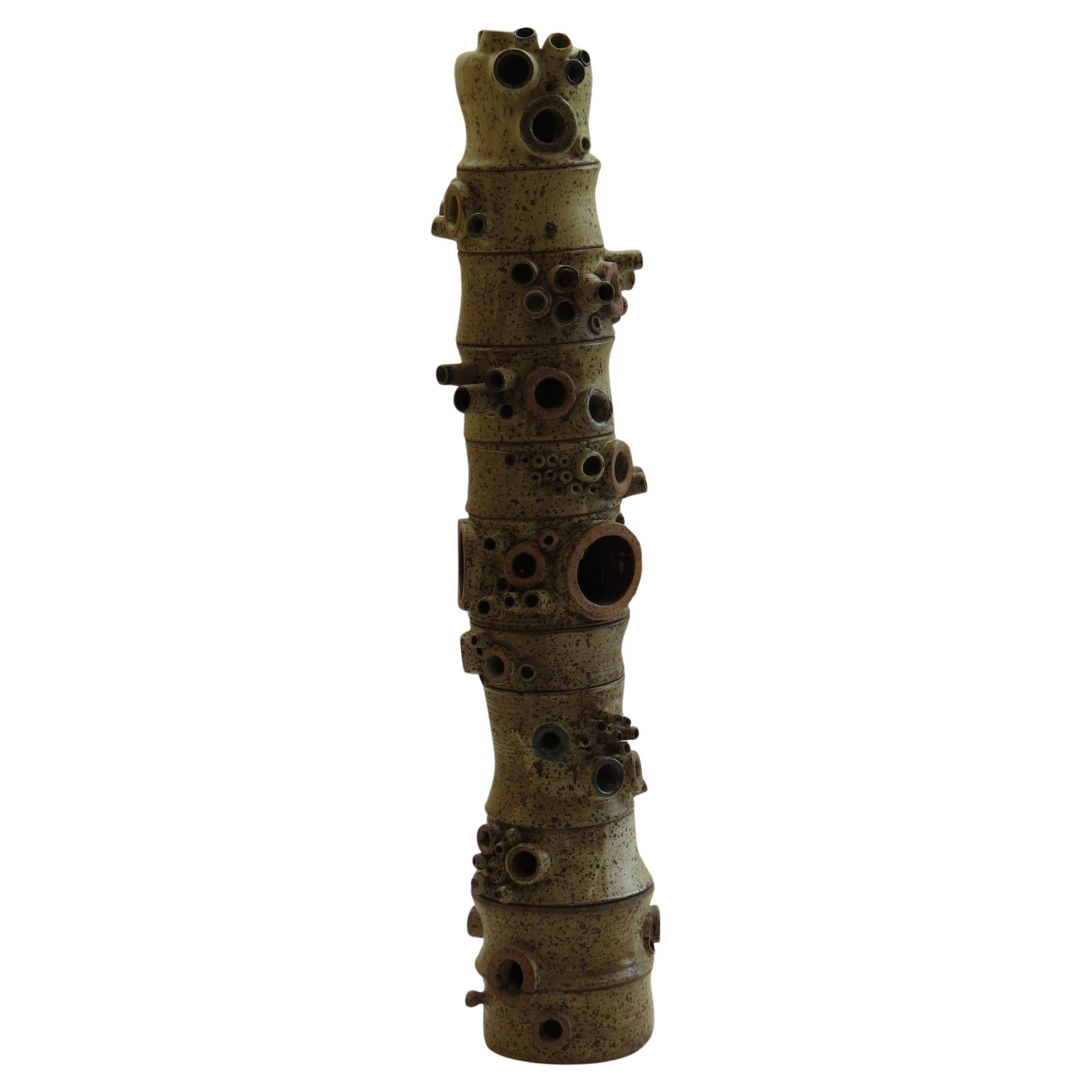 1960 Escultura muy grande de Studio Pottery hecha a mano