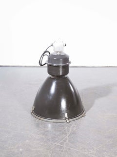 1960s Industrial Black Enamel Ceiling Pendant Lamps/Light Shades - Various Qty