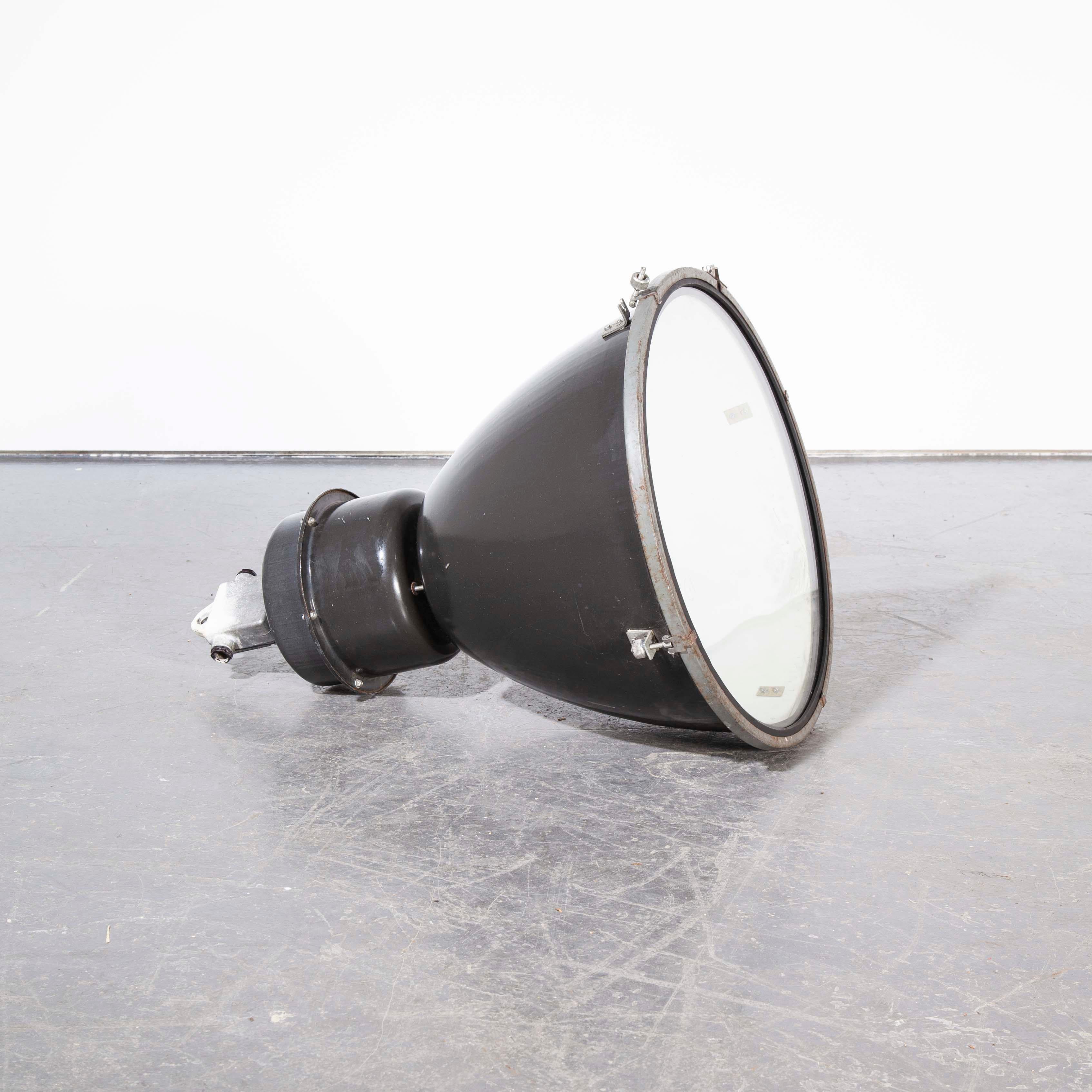 1960s Industrial Black Enamel Ceiling Pendant Lamps/Light Shades - Various Qty For Sale 2