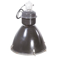 1960s Industrial Black Enamel Ceiling Pendant Lamps/Light Shades - Various Qty