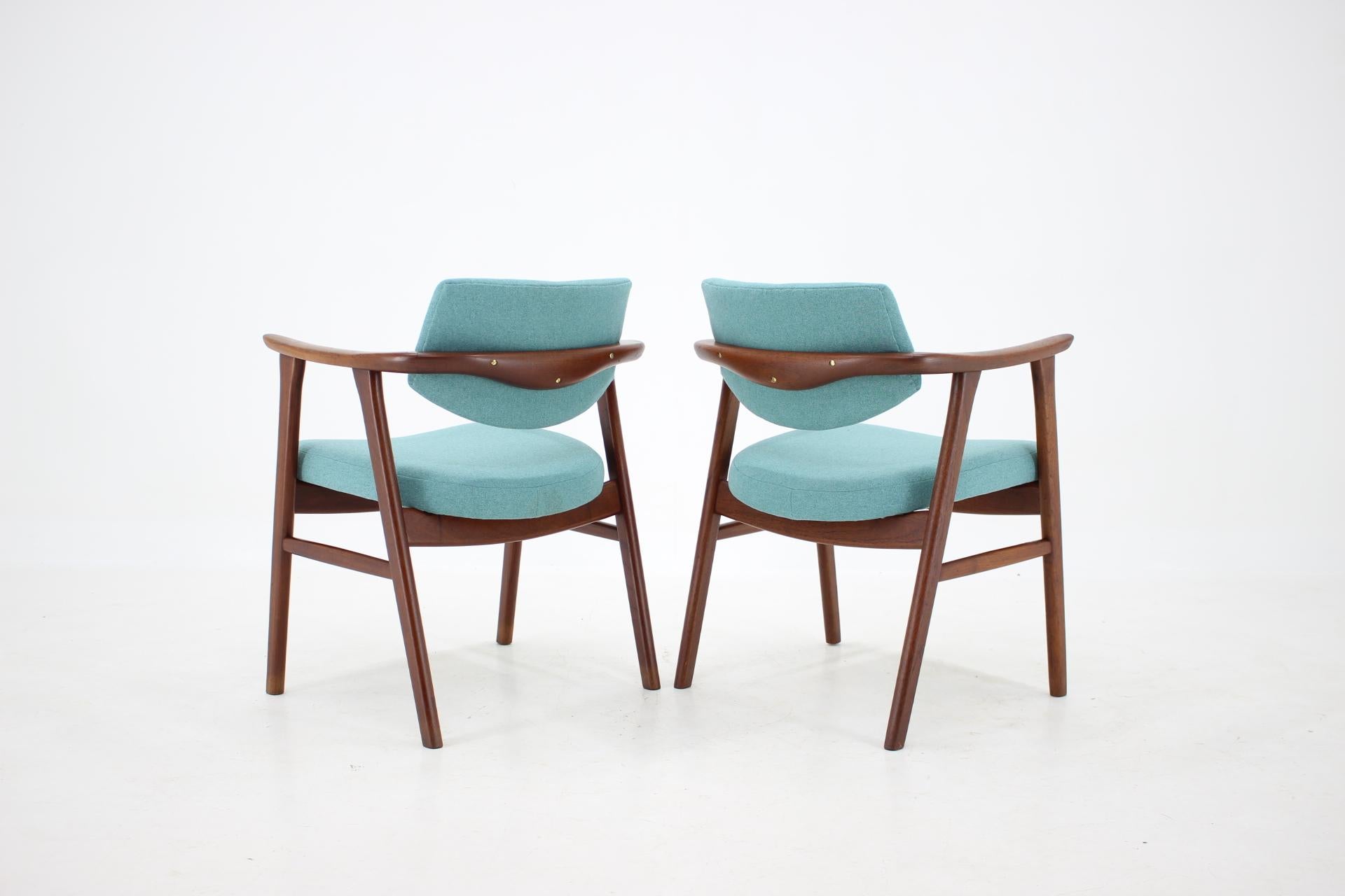 Mid-20th Century 1960s Very Rare Erik Kierkegaard Teak Dining Chairs, Set of 8 For Sale