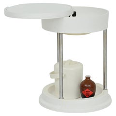 1960s Vesuvio Brevettato White Space Ace Bar Cart Trolley by Carrara & Matta