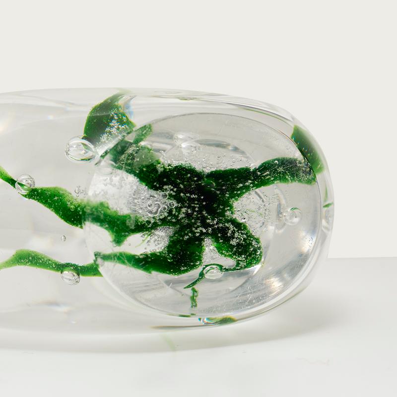 Mid-Century Modern 1960's Vicke Lindstrand ''Seagrass'' Glass Vase for Kosta Boda For Sale