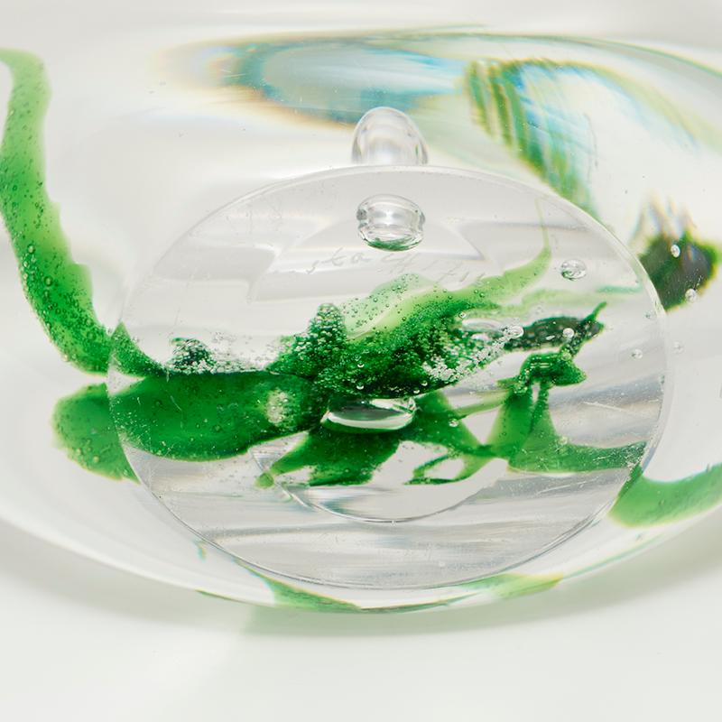 Mid-Century Modern 1960's Vicke Lindstrand ''Seagrass'' Glass Vase for Kosta Boda For Sale