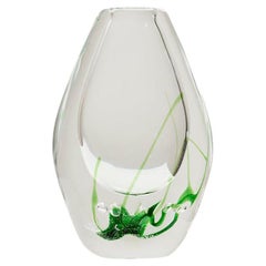 Vintage 1960's Vicke Lindstrand ''Seagrass'' Glass Vase for Kosta Boda