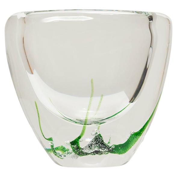 1960's Vicke Lindstrand ''Seagrass'' Glass Vase for Kosta Boda For Sale