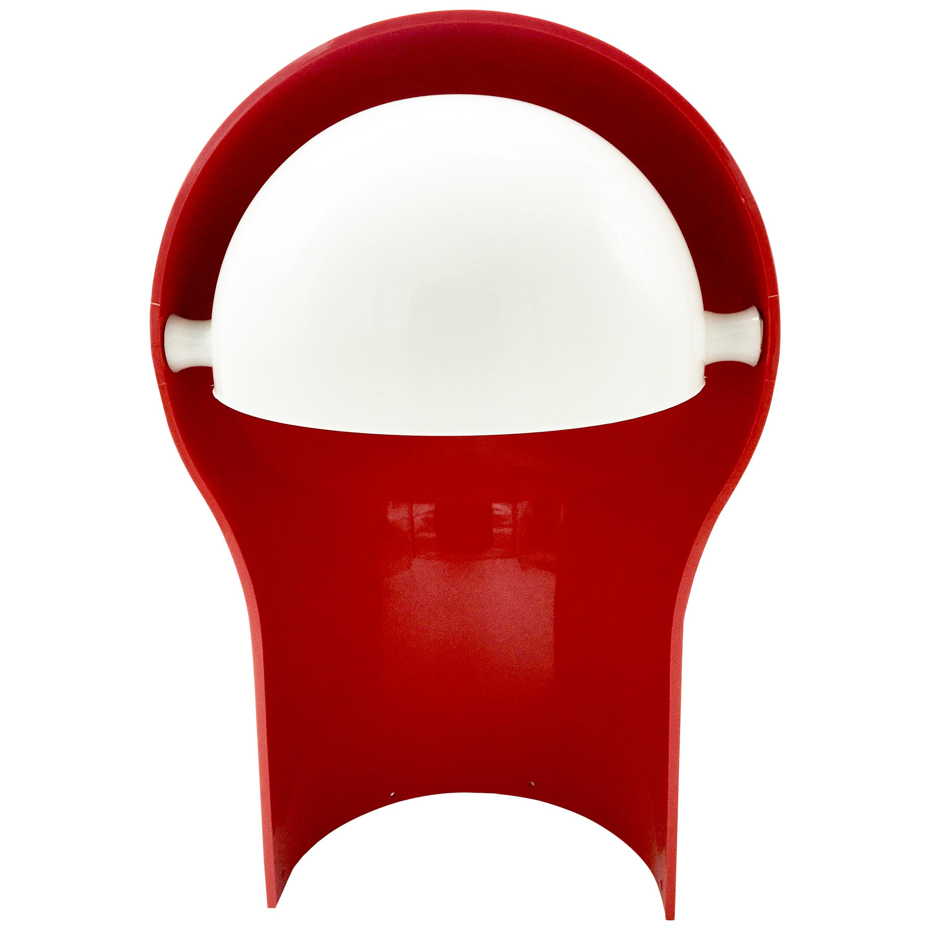 1960s Vico Magistretti for Arttemide Telegono Red Table Lamp