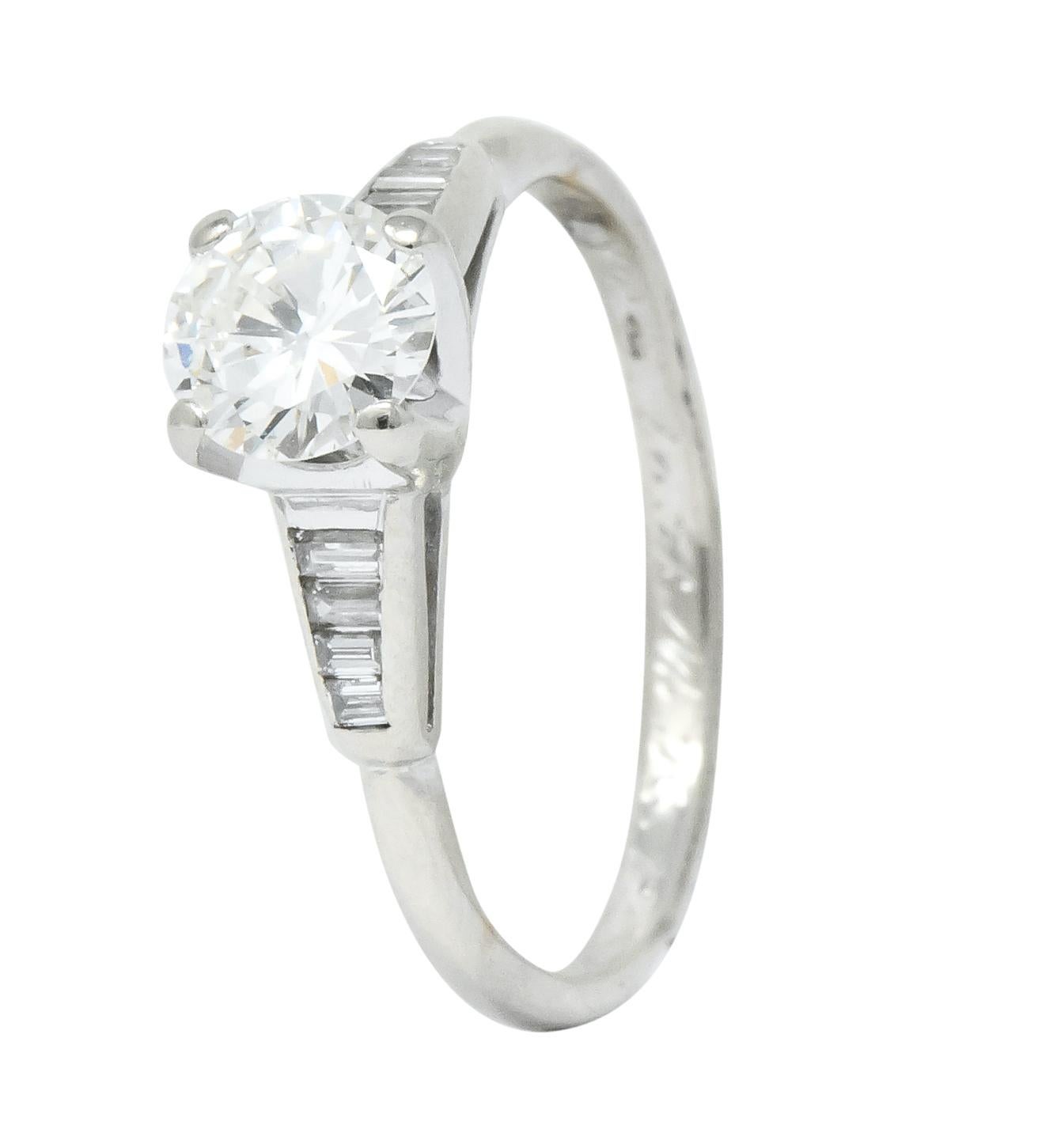 1960s Vintage 0.93 Carat Diamond 14 Karat White Gold Engagement Ring 2