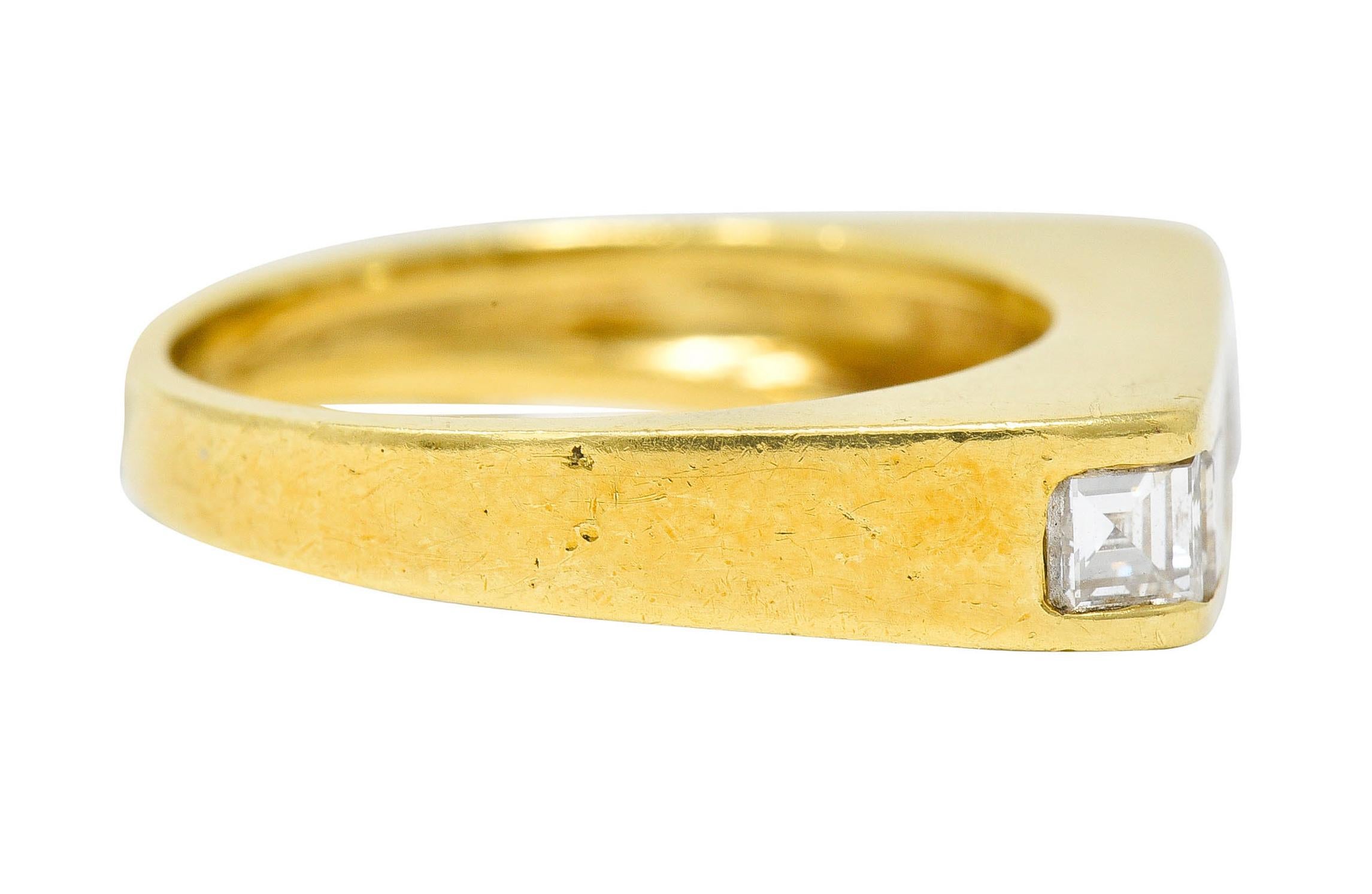 Contemporary 1960's Vintage 1.25 Carat 18 Karat Gold Stacking Band Ring