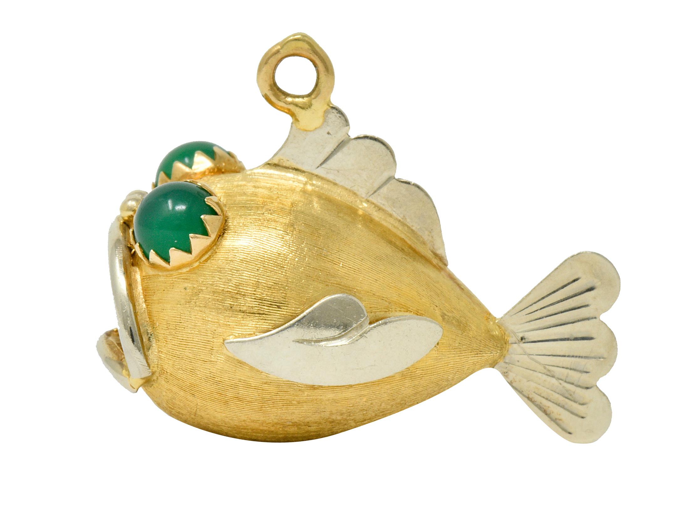Contemporary 1960s Vintage 14 Karat Two-Tone Gold Fish Charm