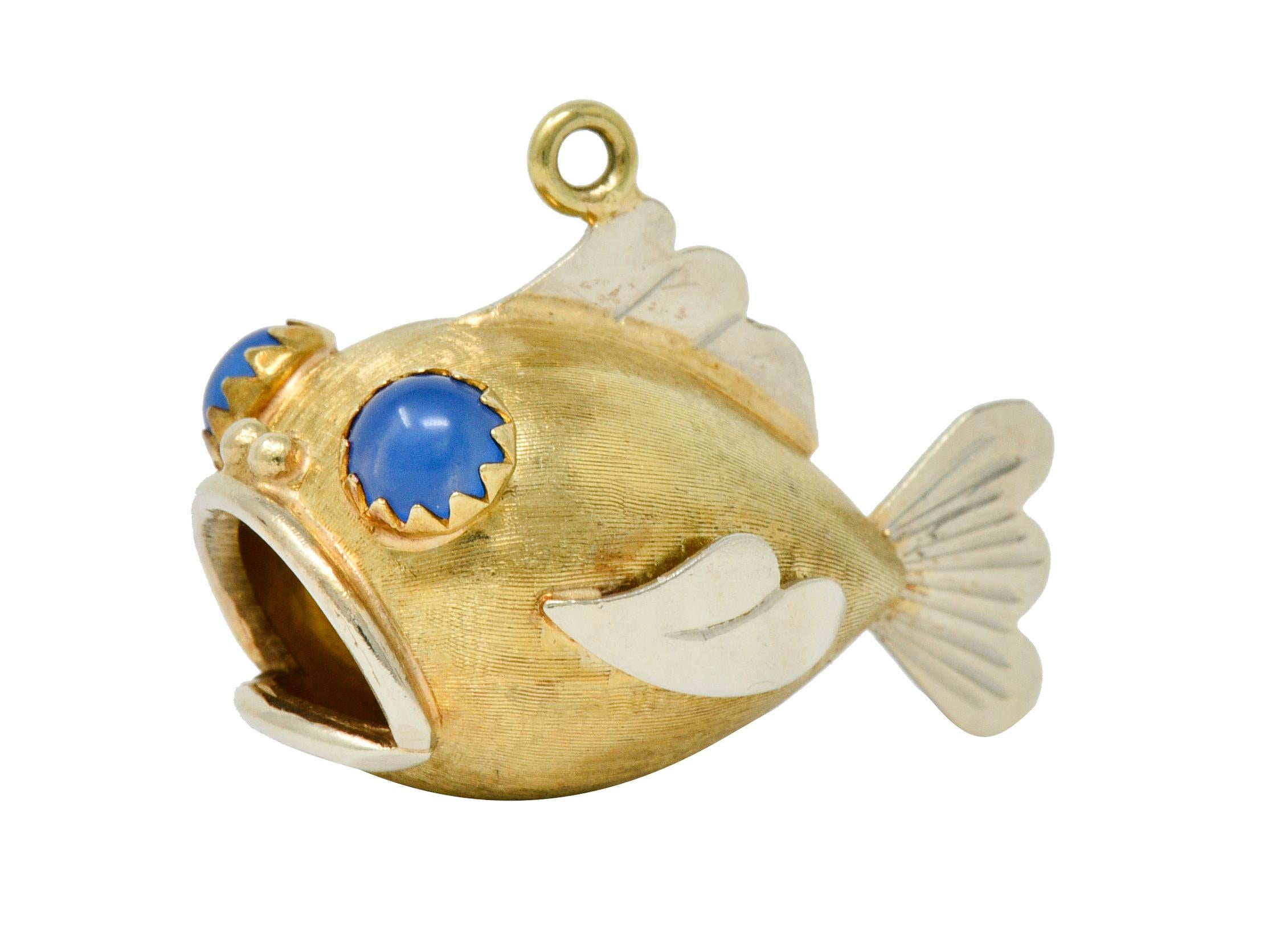 Contemporary 1960s Vintage 14 Karat Two-Tone Gold Fish Charm