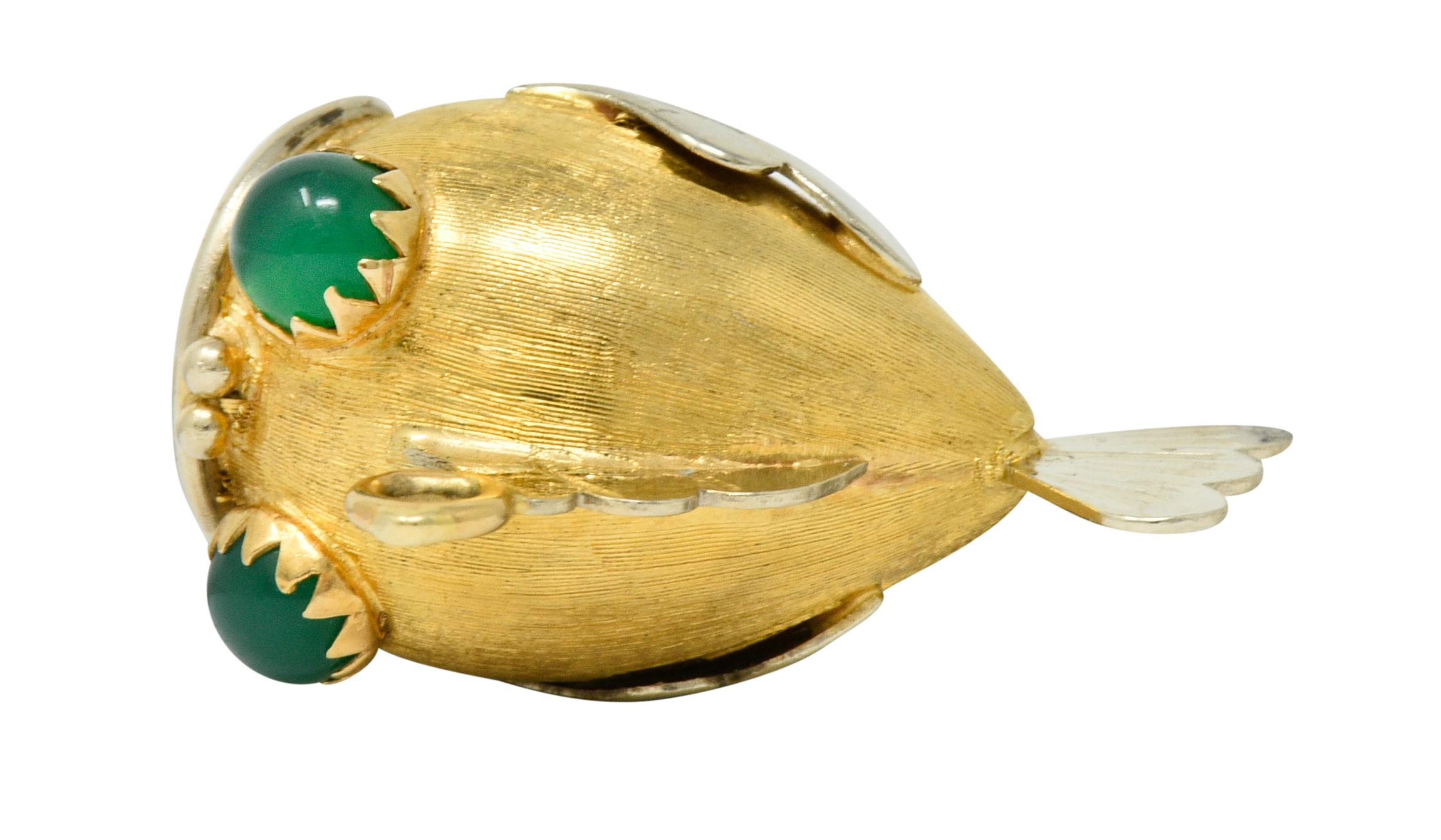1960s Vintage 14 Karat Two-Tone Gold Fish Charm 1