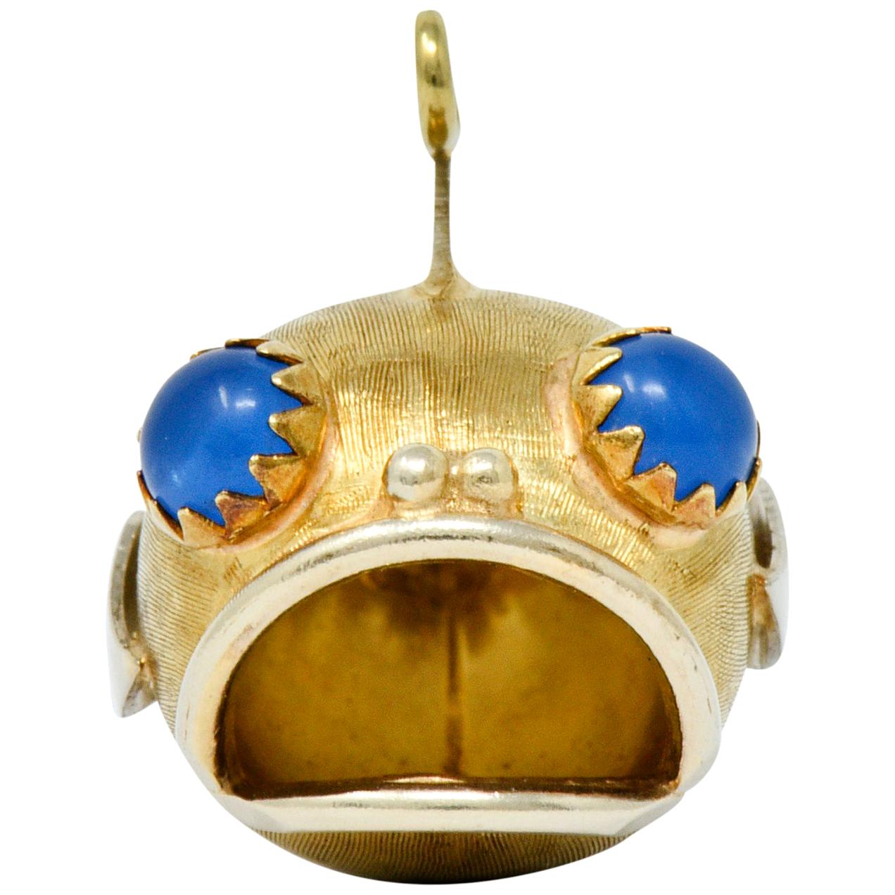 1960s Vintage 14 Karat Two-Tone Gold Fish Charm