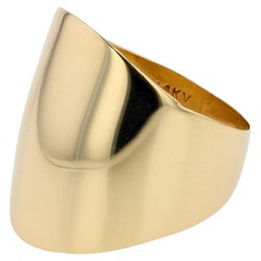 1960er Jahre Vintage 14k Gelbgold Schild Cocktail-Ring