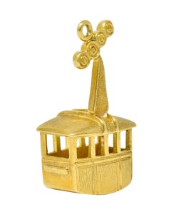 1960s Vintage 18 Karat Gold Cable Car Charm