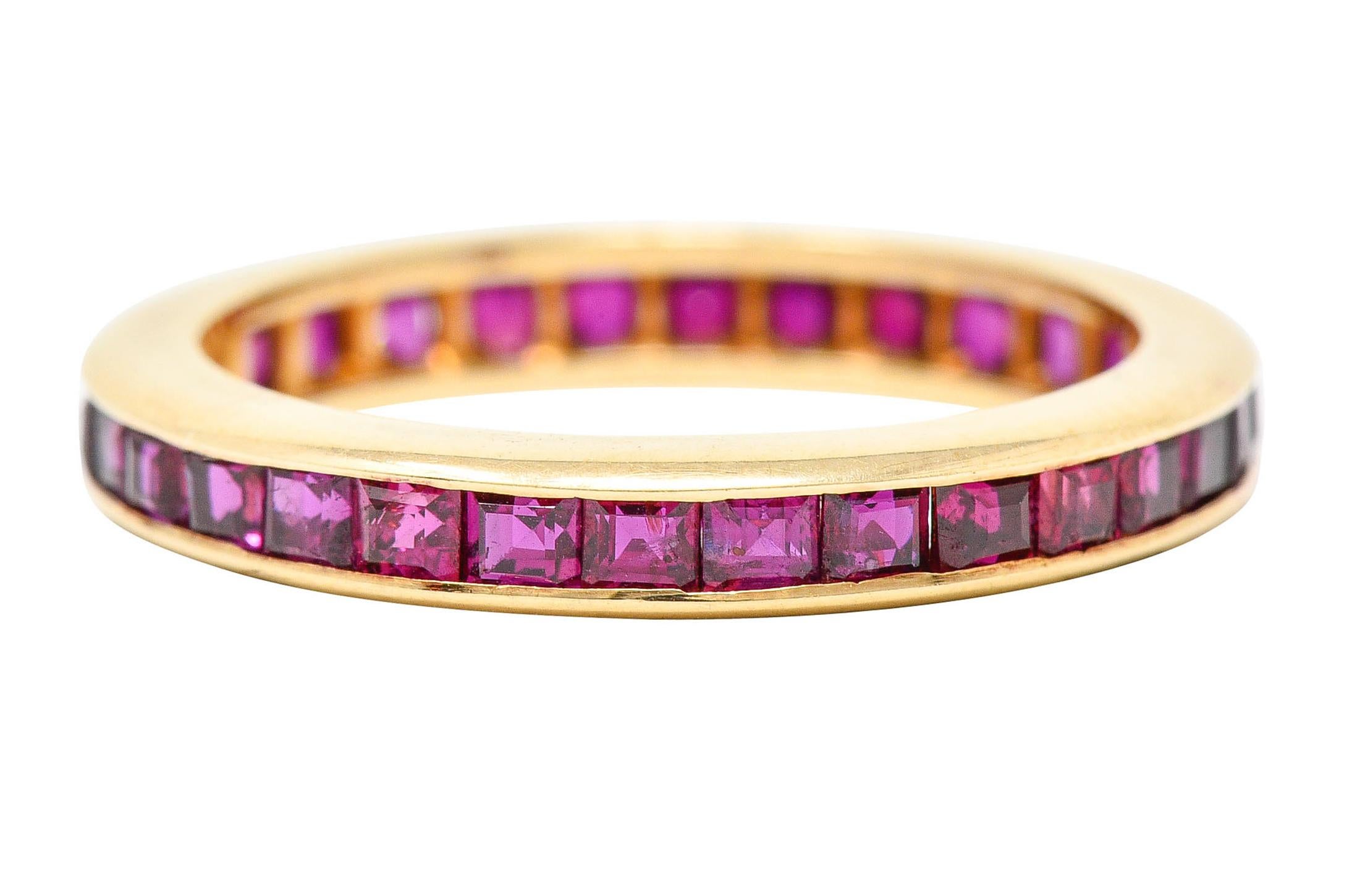 Contemporary 1960's Vintage 2.00 Carats Ruby 14 Karat Gold Eternity Band Ring