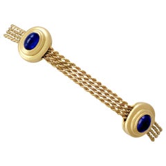 1960s Vintage 2.34 Carat Sapphire and Yellow Gold Bracelet