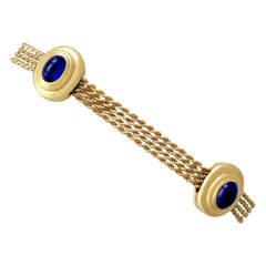 1960s Vintage 2.34 Carat Sapphire and Yellow Gold Bracelet