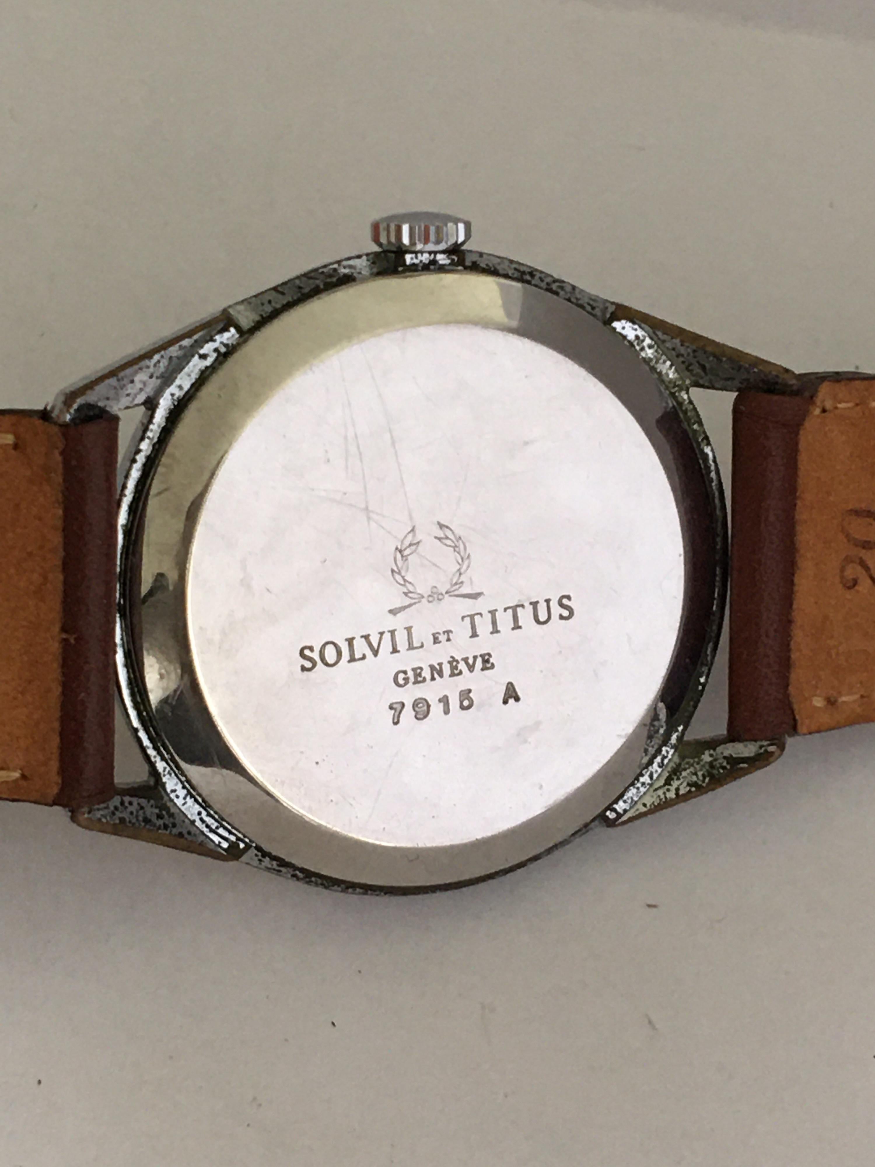 Women's or Men's 1960s Vintage Solvil Et Titus Genève Watch For Sale