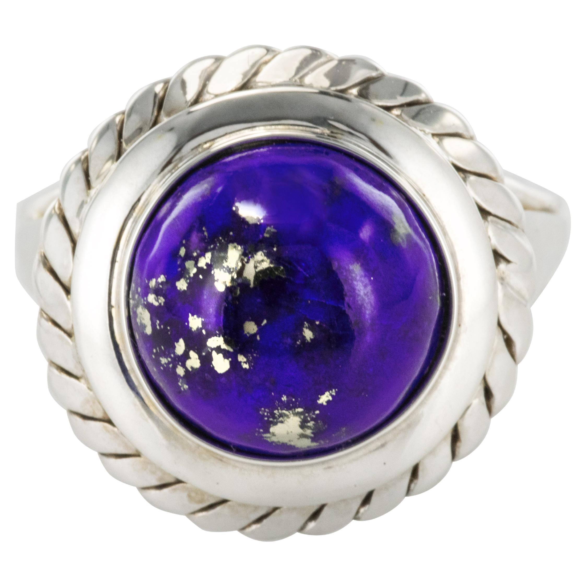 1960er Jahre Vintage 4,76 Karat Lapislazuli Weißgold Ring
