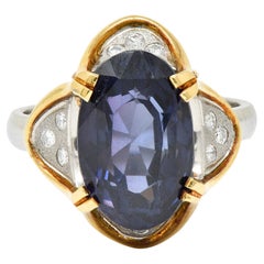 1960's Vintage 4.95 Carats Spinel Diamond Platinum 18 Karat Gold Statement Ring