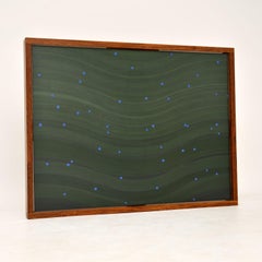 1960's Vintage Abstract Oil Painting in Walnut Frame