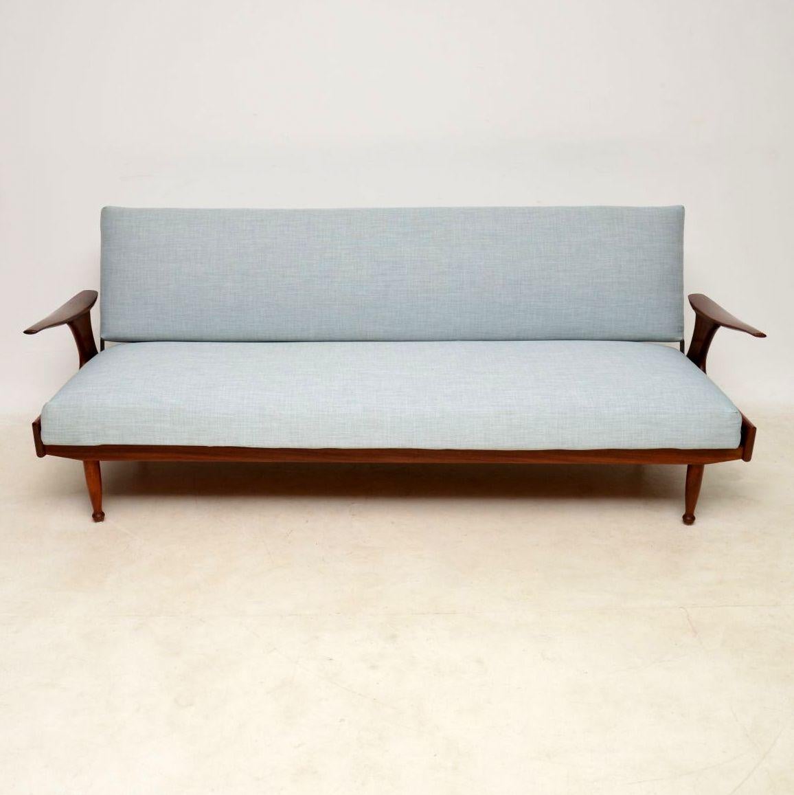 English 1960s Vintage Afromosia Sofa Bed by Greaves & Thomas