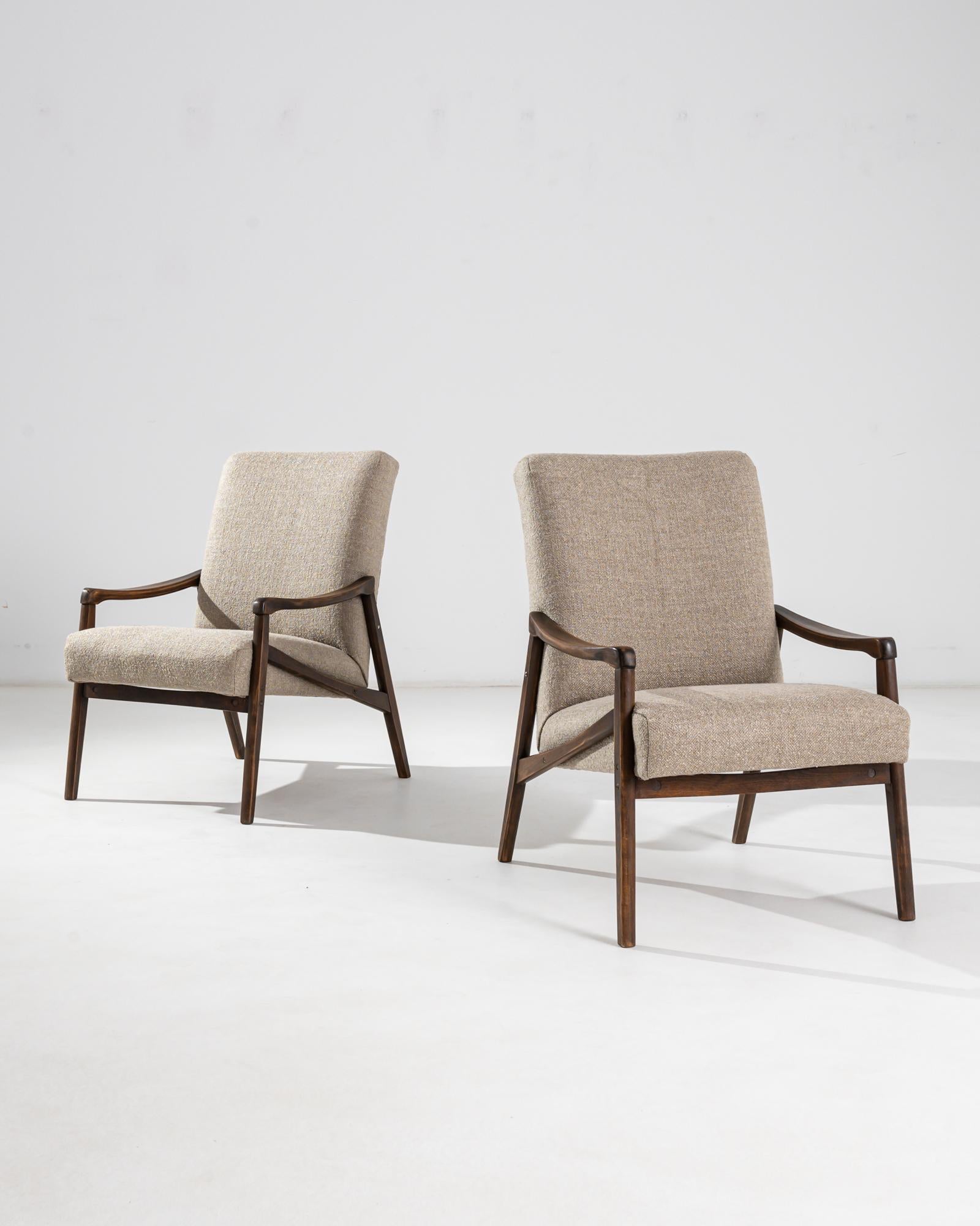 Mid-Century Modern 1960s Vintage Armchairs by Jiri Jiroutek, Pair For Sale