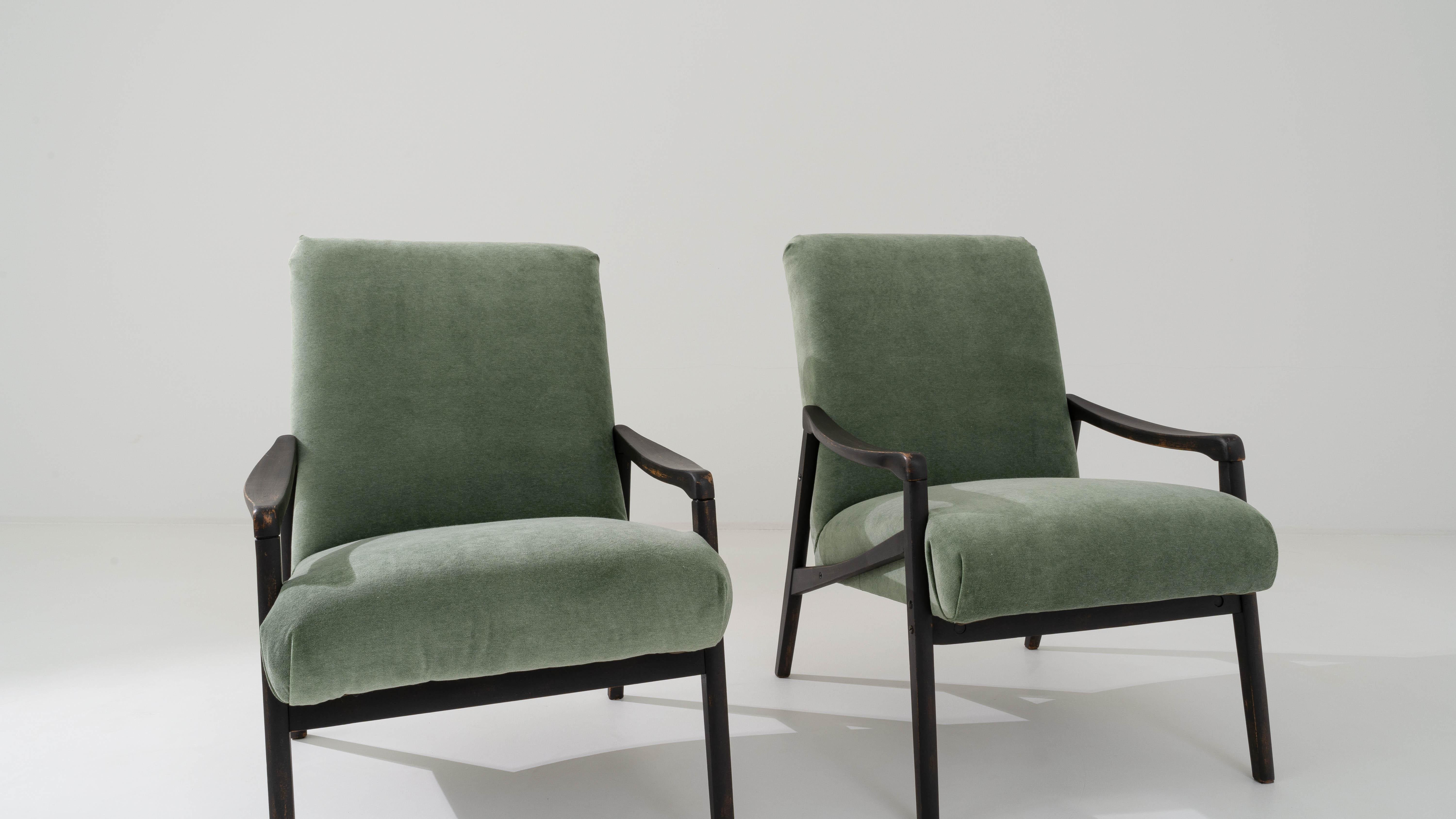 Mid-Century Modern 1960s Vintage Armchairs by Jiri Jiroutek, Pair For Sale