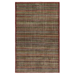 1960s Vintage Art Deco Rug in Multicolor and Geometric Patterns by Rug & Kilim
