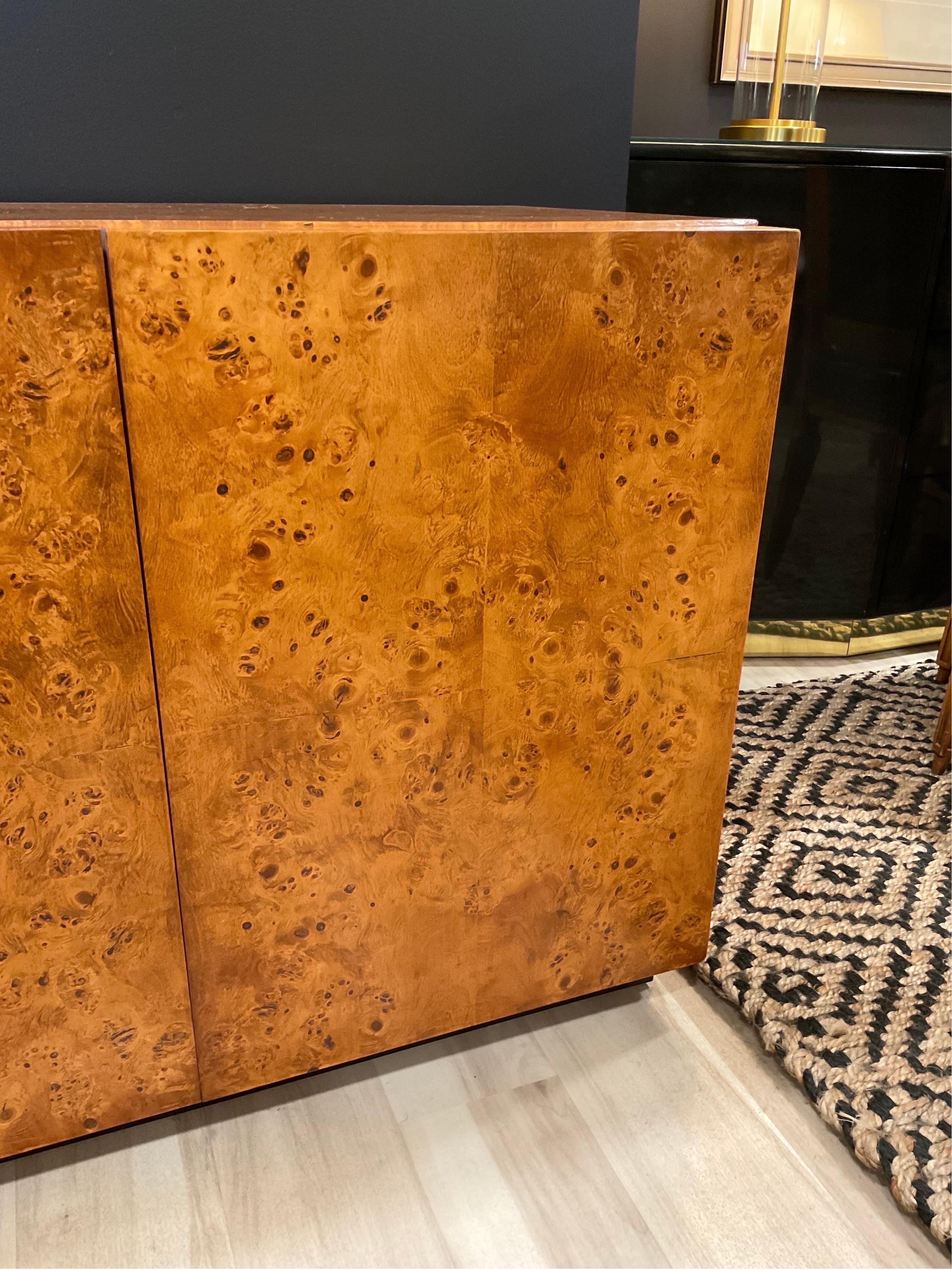 1960s Vintage Arthur Umanoff Burled Olivewood 3 Door Credenza For Sale 10