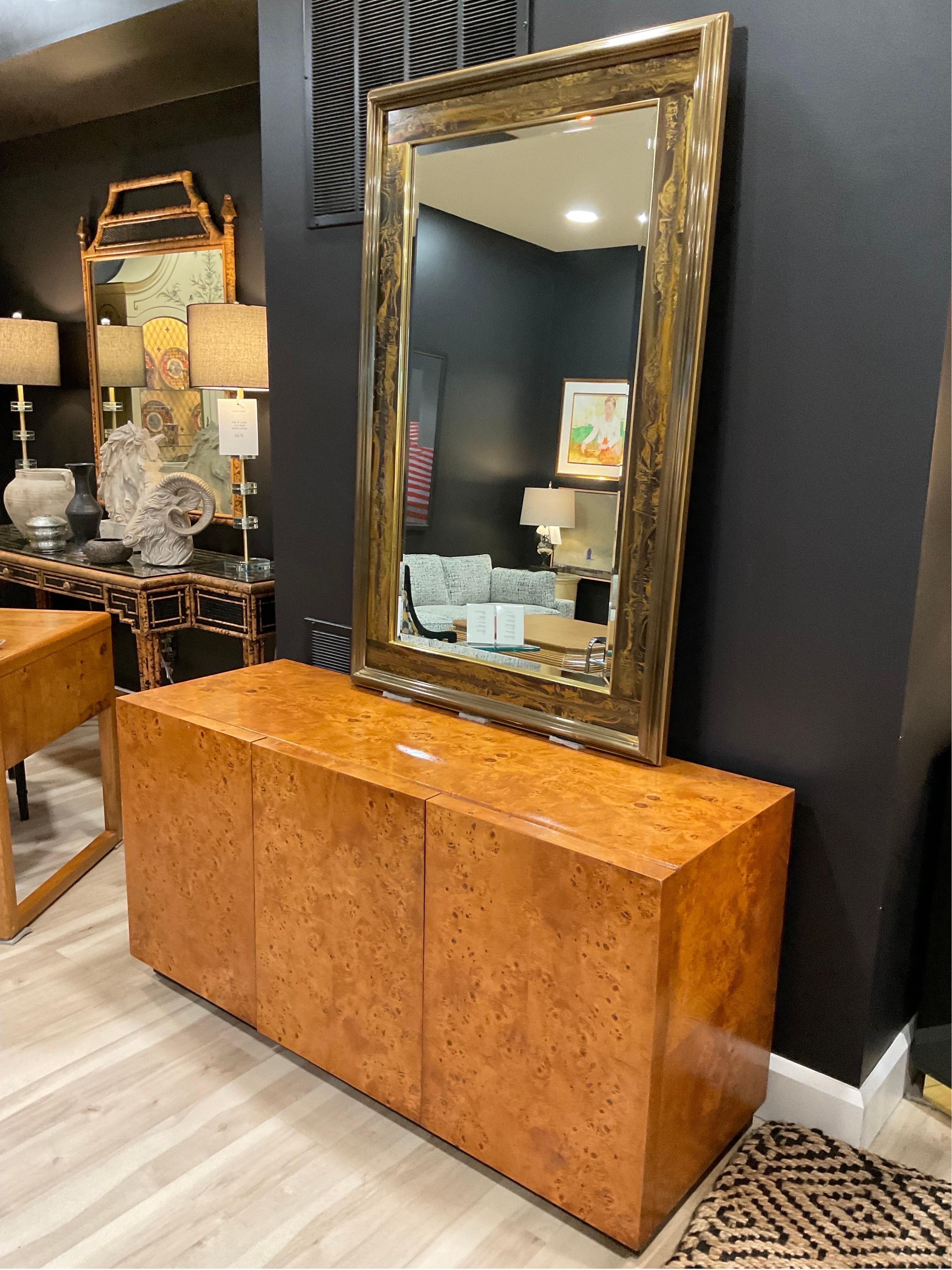1960s Vintage Arthur Umanoff Burled Olivewood 3 Door Credenza For Sale 13