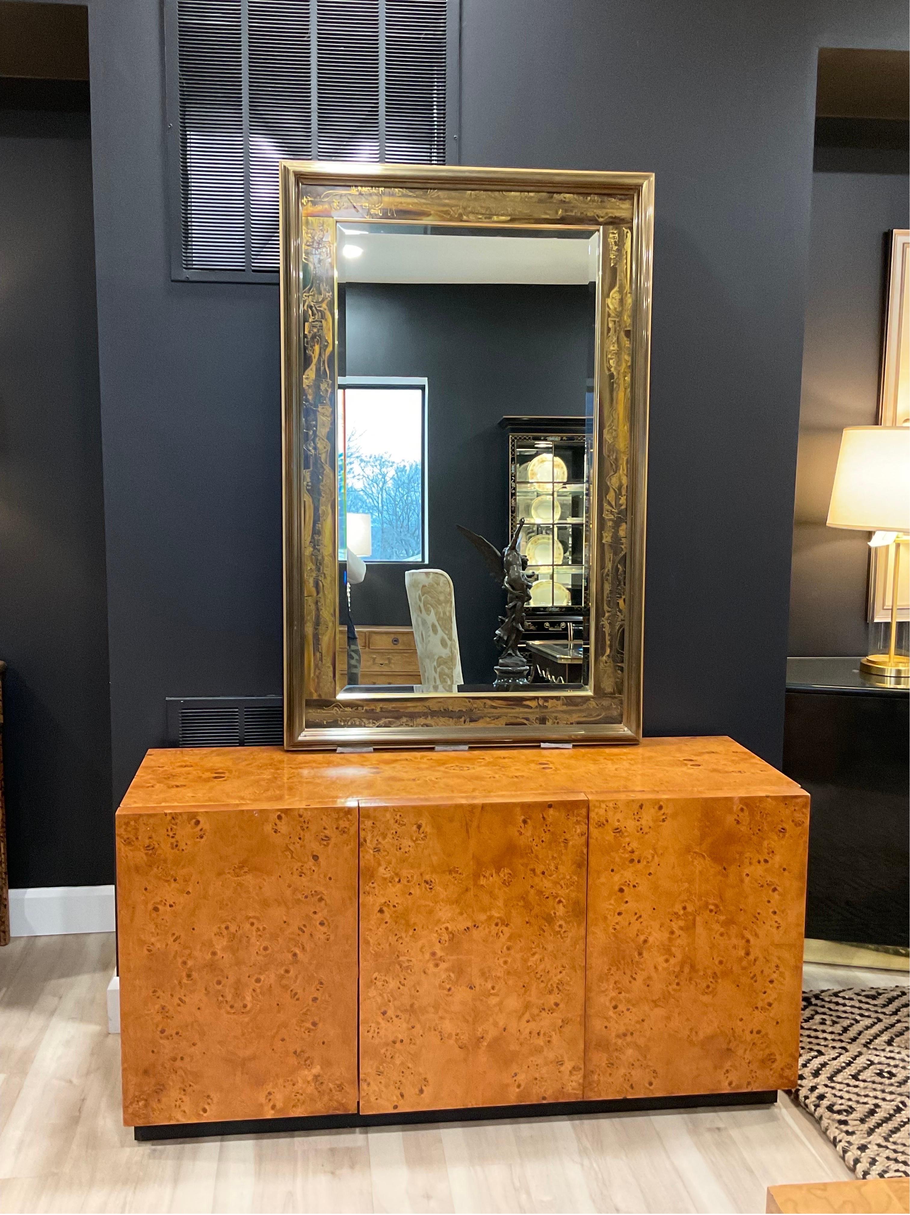 1960s Vintage Arthur Umanoff Burled Olivewood 3 Door Credenza For Sale 14