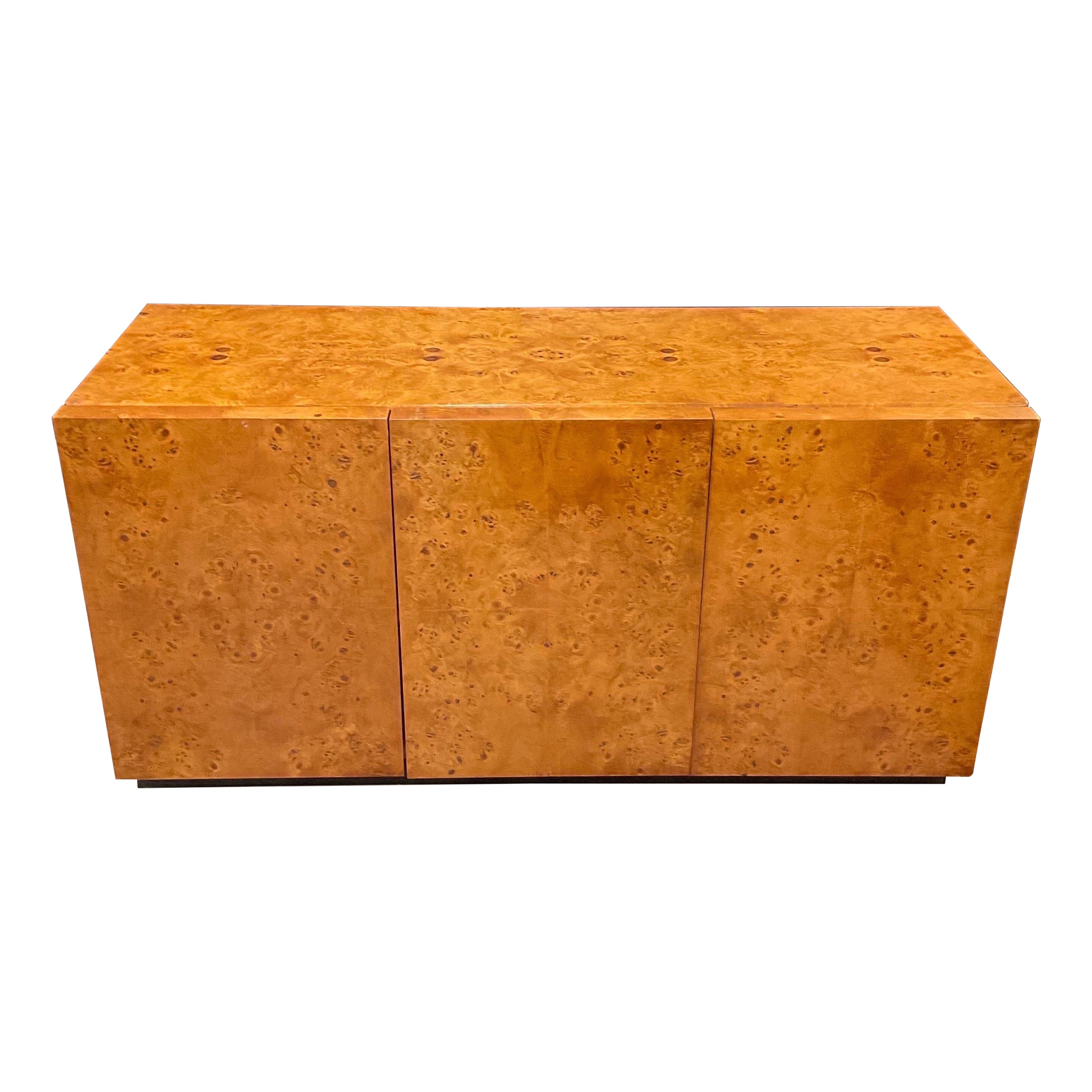 Vintage anni '60 Arthur Umanoff, credenza a 3 ante in legno d'ulivo burlato