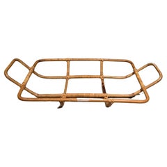 Bandeja de servicio vintage de bambú y ratán de los años 60 Kaj Franck Scandinavian Mod