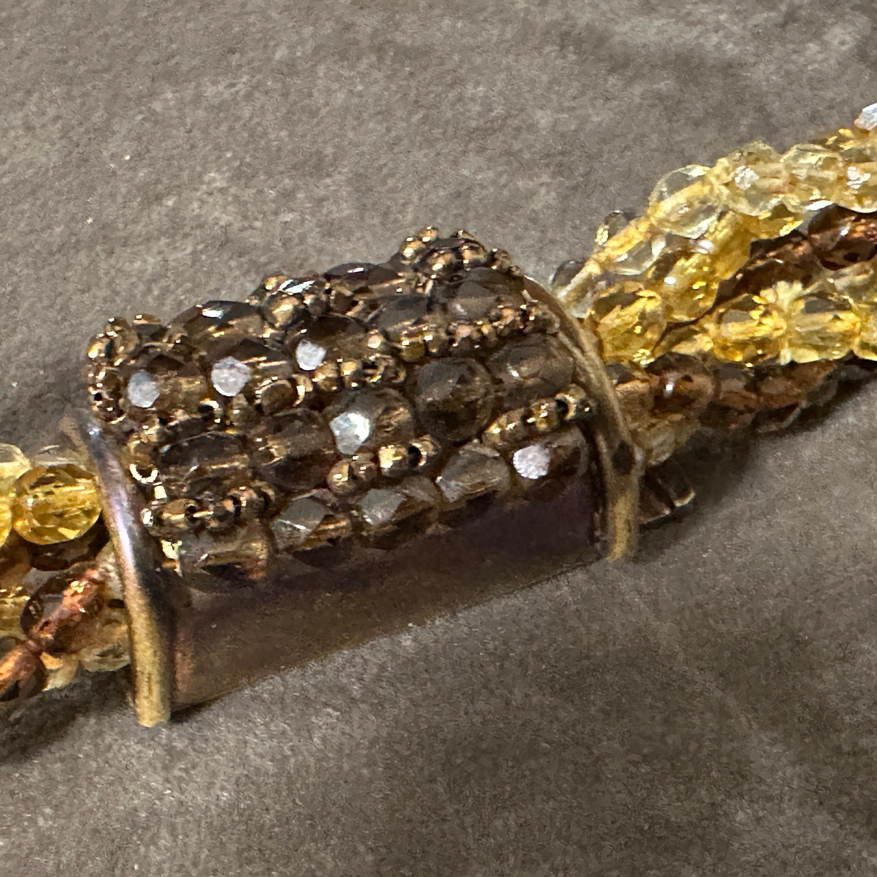 Laccio da collo a più fili in ottone e cristalli con perline di Coppola e Toppo, vintage, anni '60 in vendita 6