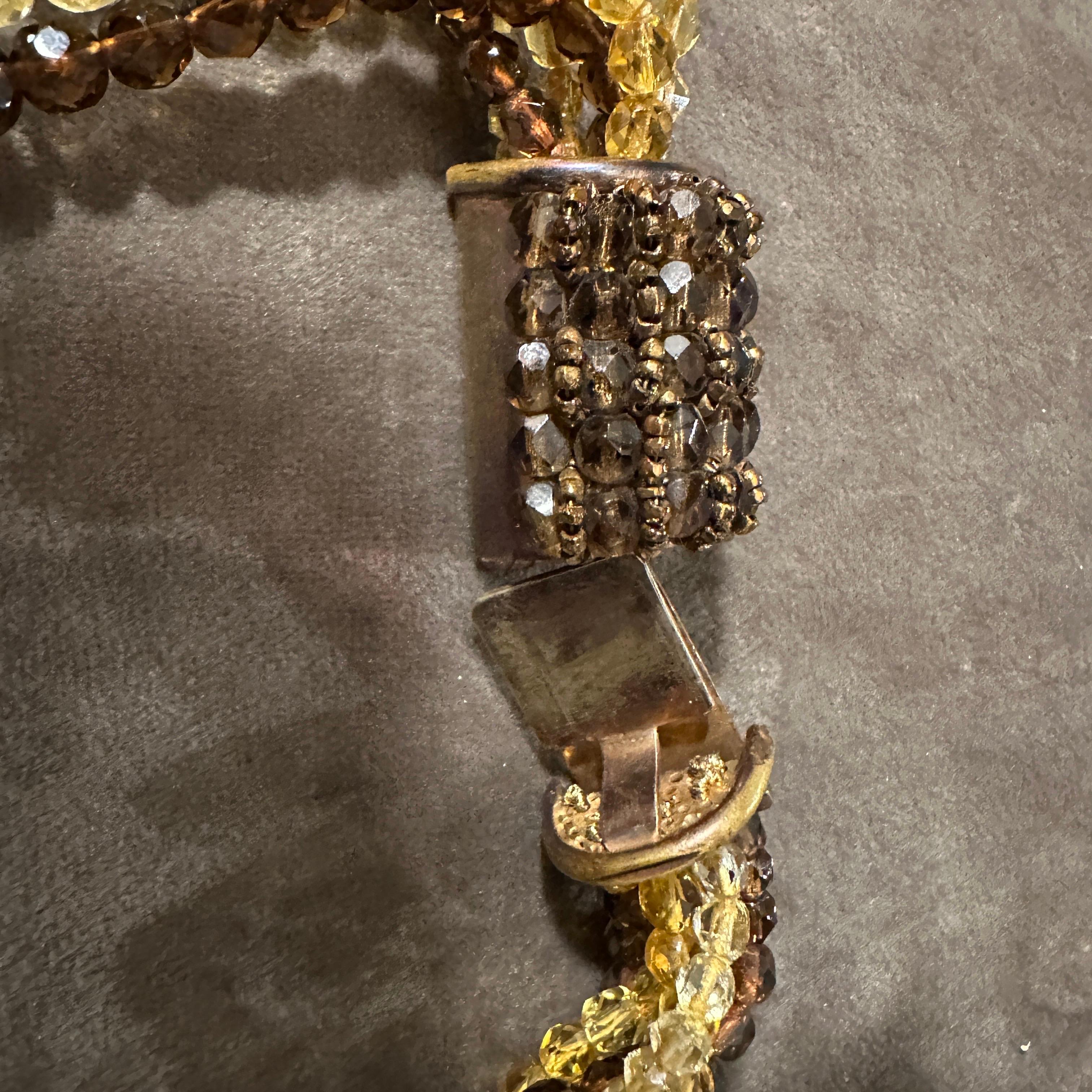 Laccio da collo a più fili in ottone e cristalli con perline di Coppola e Toppo, vintage, anni '60 in vendita 1