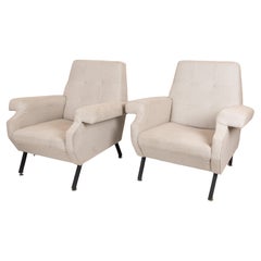 1960s Vintage Beige Armchairs, Set of Two