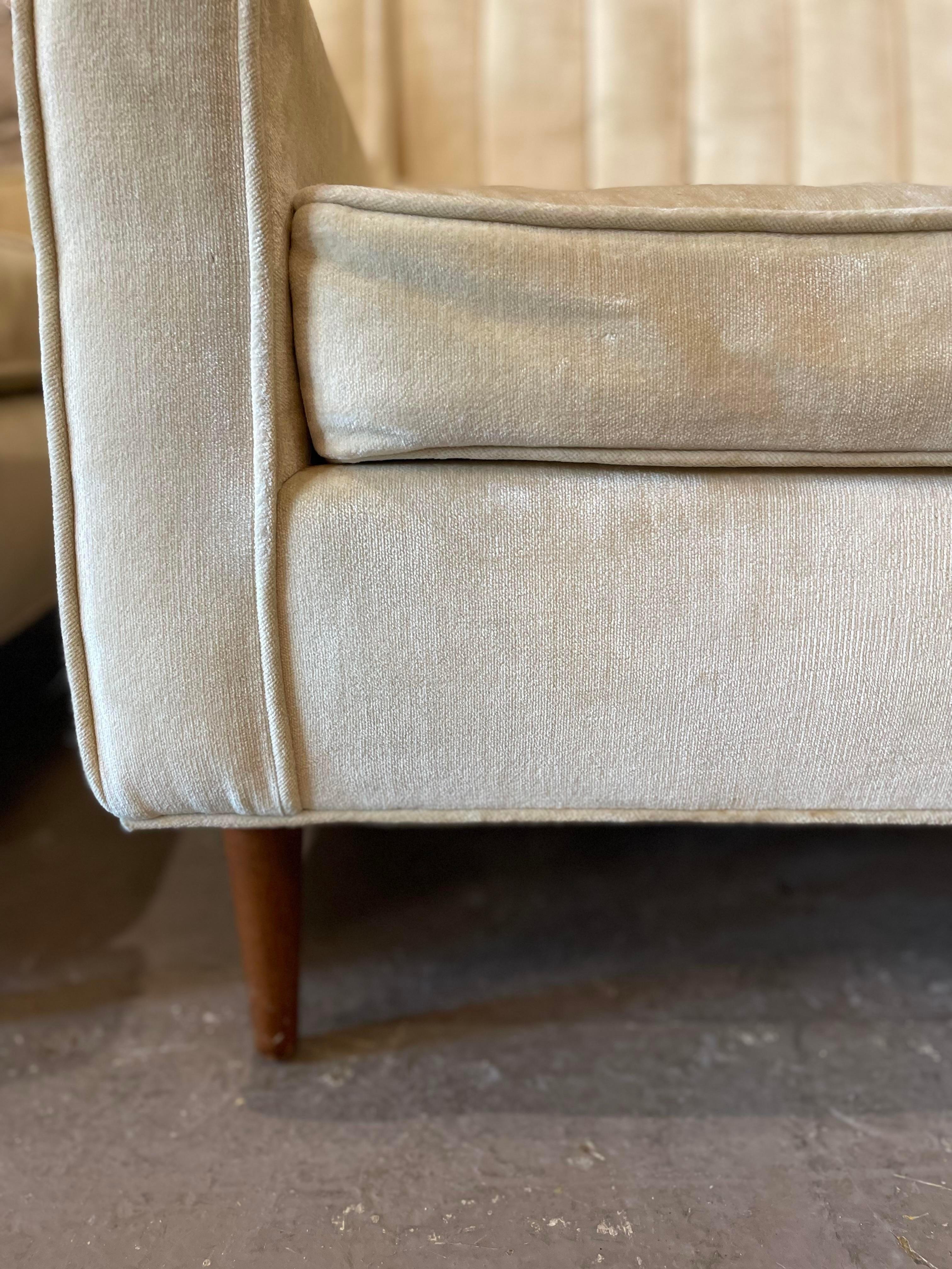 American 1960s Vintage Beige Upholstered Sofa