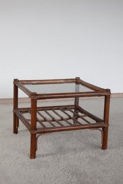 Vintage-Beistelltisch aus Bambus im Bohème-Stil der 1960er Jahre