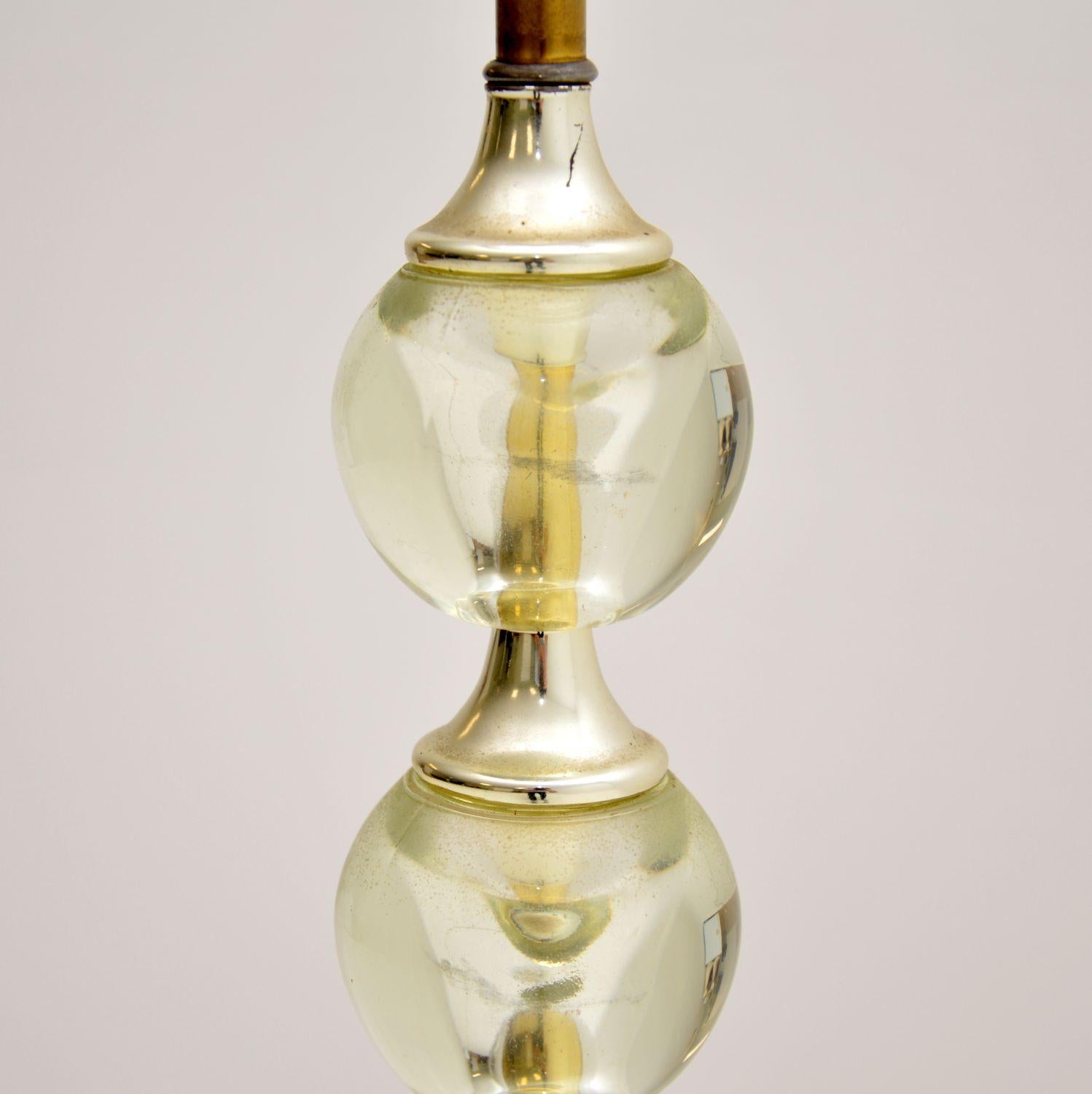 Mid-Century Modern 1960s Vintage Brass and Acrylic Floor Lamp