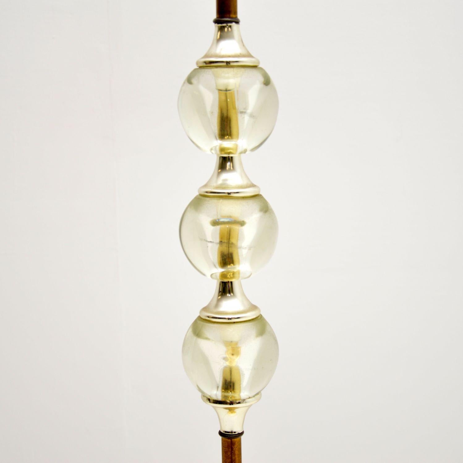 Mid-Century Modern 1960's Vintage Brass & Acrylic Floor Lamp